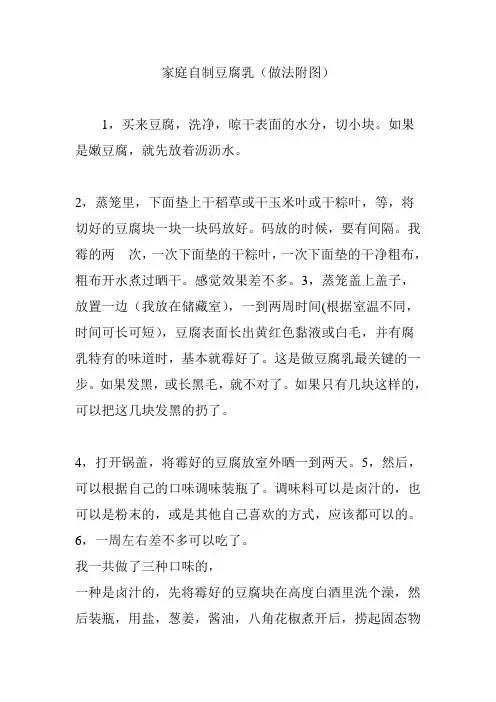 家庭自制豆腐乳(做法附图)