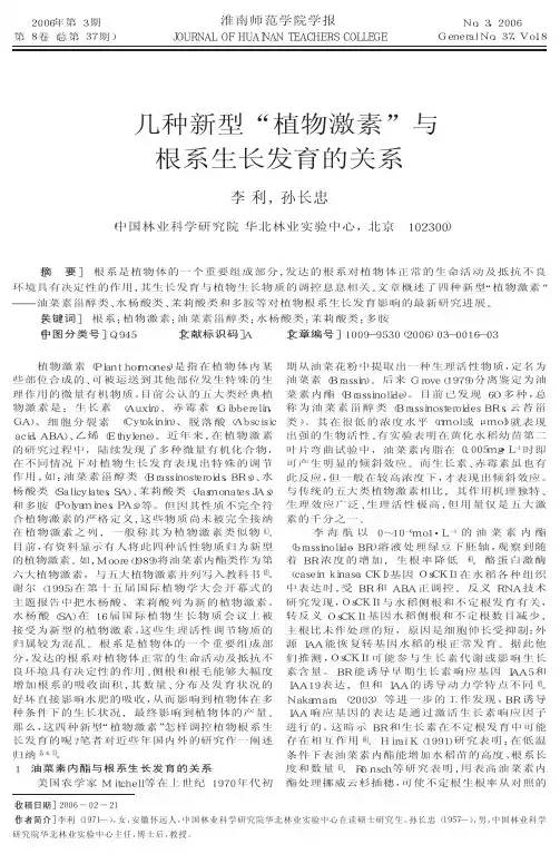 几种新型_植物激素_与根系生长发育的关系