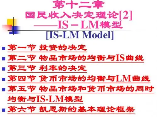 第12章 国民收入决定理论[2]——IS-LM模型