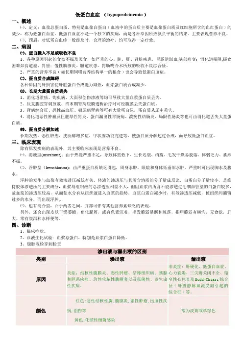 低蛋白血症
