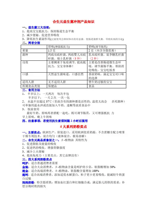 合生元益生菌及奶粉培训资料