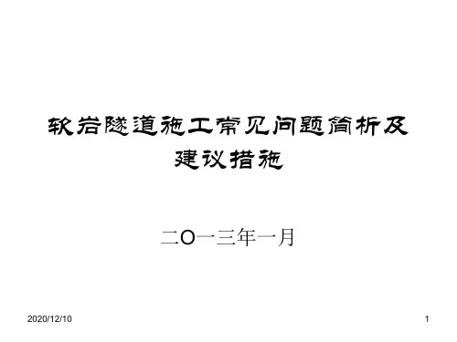 软岩隧道施工常见问题简析及PPT教学课件
