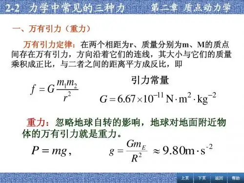 张丹海《简明大学物理》2-2 力学中常见的三种力