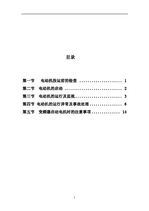 厂用电动机运行规程
