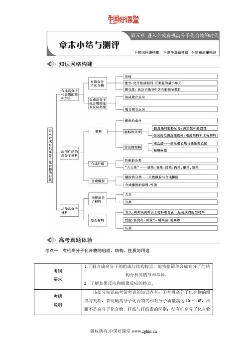 2016新课标创新人教化学选修5   章末小结与测评