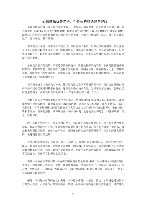 心情感悟优美句子好词好句好段摘抄