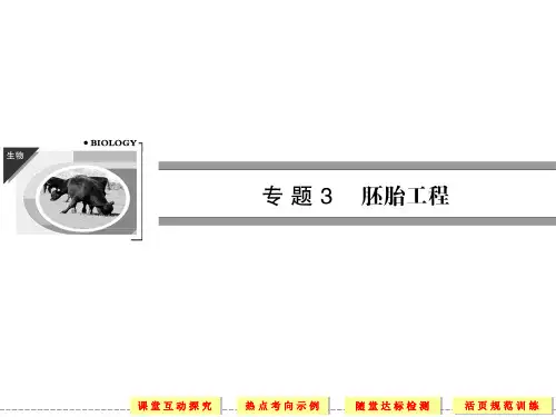 人教版高中生物选修三3.1《体内受精和早期胚胎发育》ppt课件