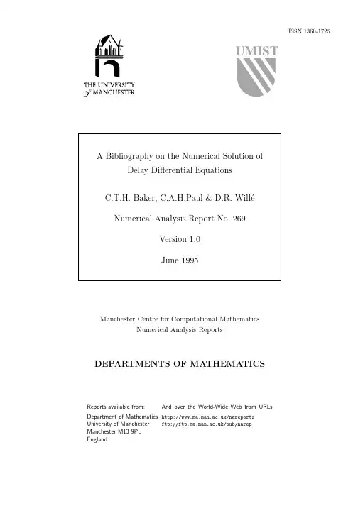 A bibliography on the numerical solution of delay differential equations