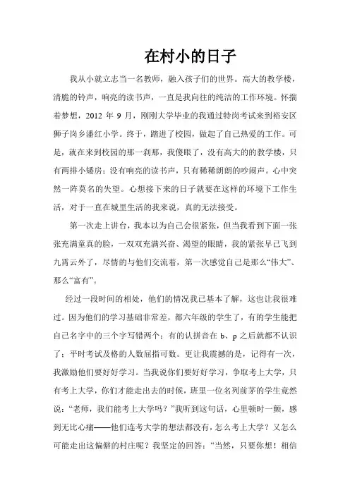 特岗教师成长案例