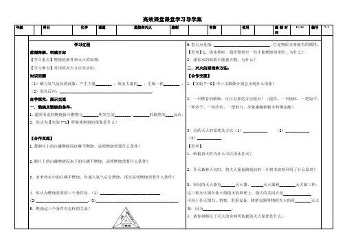 燃烧和灭火导学案