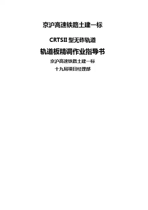 高铁轨道板精调作业指导书