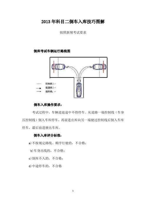 2013科目二倒车入库技巧图解