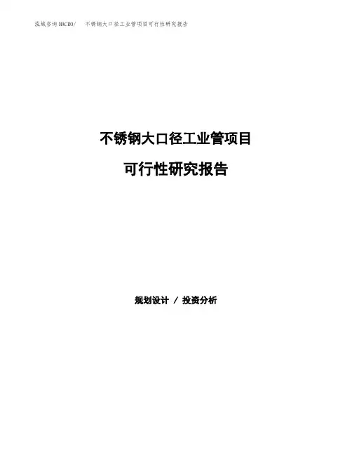 2020年不锈钢大口径工业管项目可行性研究报告
