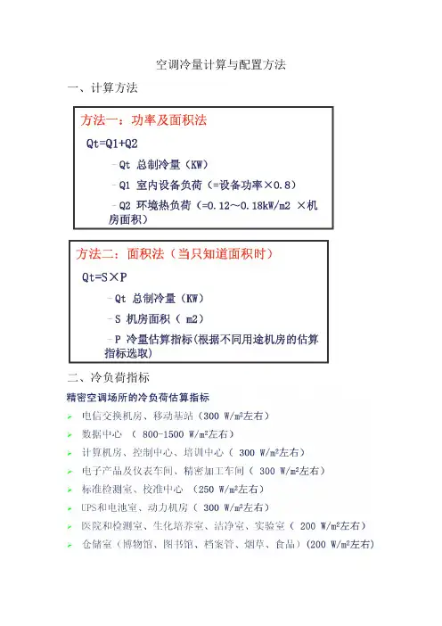 空调冷量计算方法