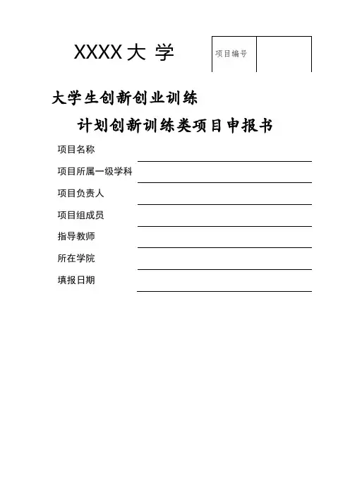 大创项目申报书
