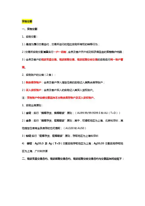 金大师黄金交易从业人员员培训--交割业务(5)