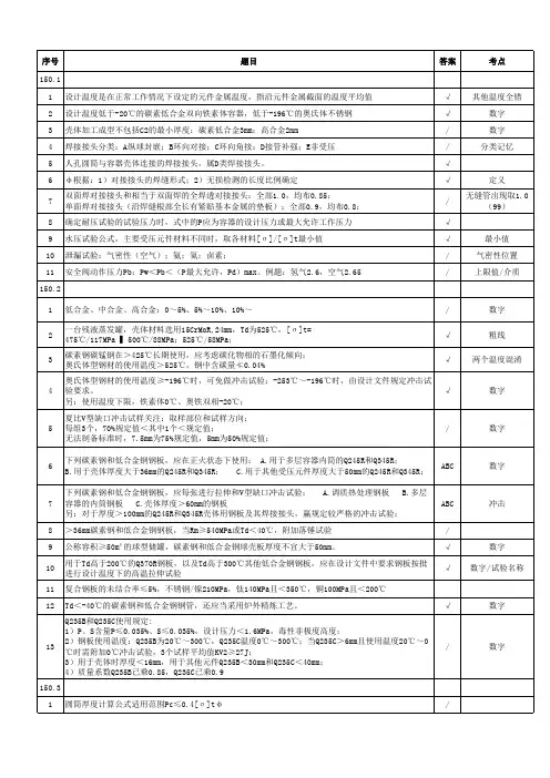 压力容器设计审核考试题目归纳(GB150)