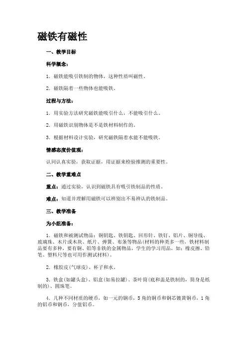 磁铁有磁性
