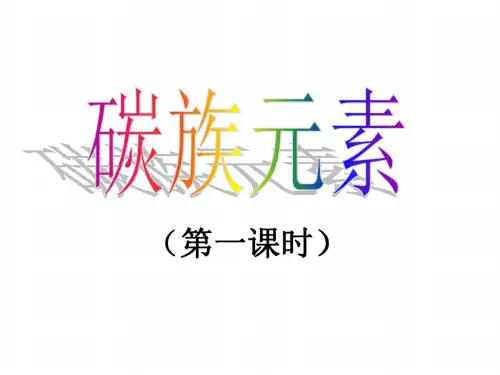 高一化学碳族元素1