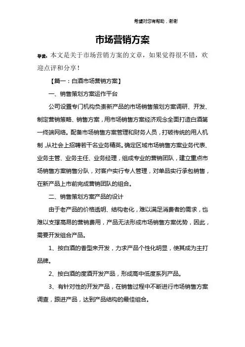 市场营销方案