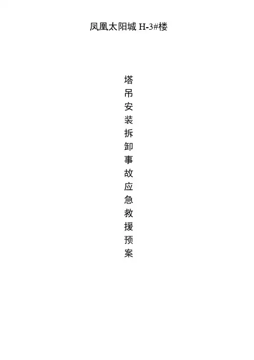 塔吊安装拆卸应急预案