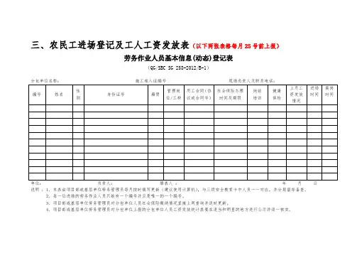 工资发放记录表等