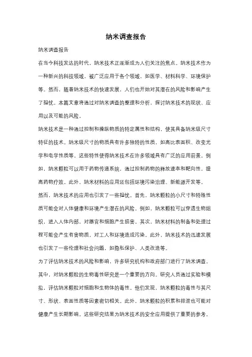 纳米调查报告