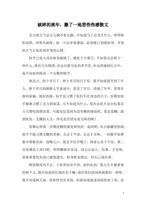 破碎的流年,撒了一地悲伤伤感散文