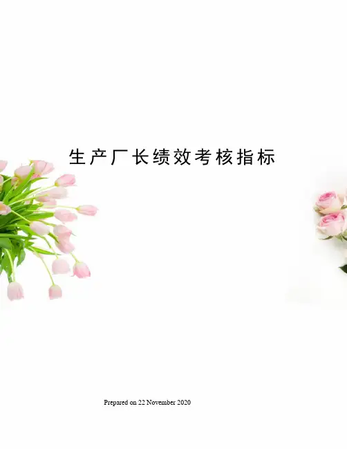 生产厂长绩效考核指标