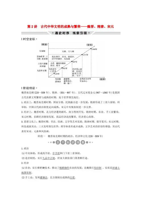 高考历史二轮复习农耕文明时代的世界与中国第2讲古代中华文明的成熟与繁荣__魏晋隋唐宋元学案