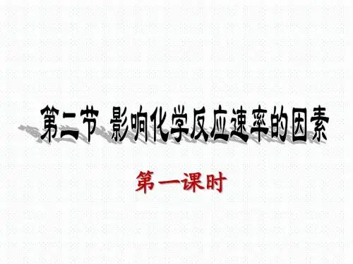 第二节 影响化学反应速率的因素 第一课时