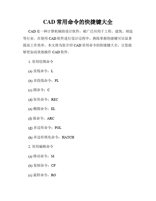 CAD常用命令的快捷键大全