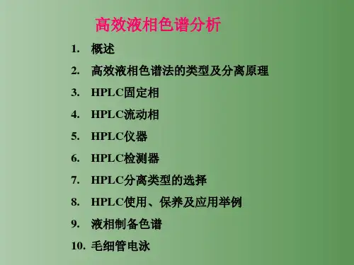 高效液相色谱分析 教学PPT课件