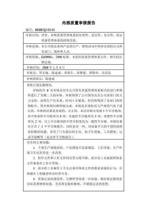 内审报告 2