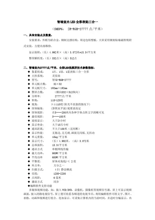 智瑞室内LED全彩表贴三合一