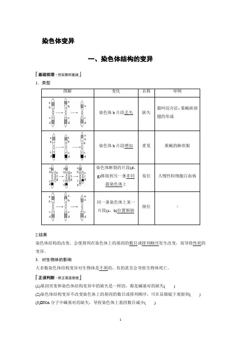 染色体变异  说课稿  教案 教学设计