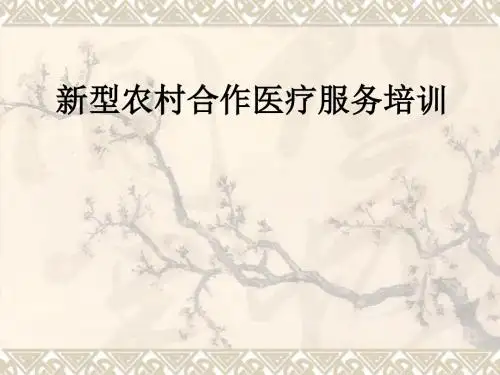 新型农村合作医疗服务培训ppt课件