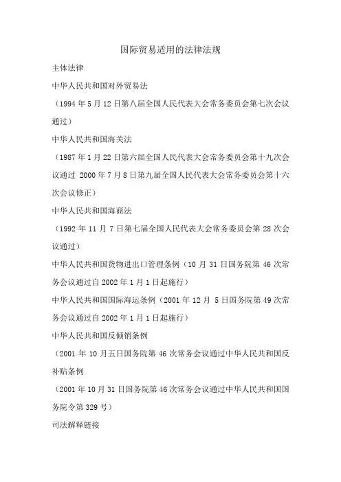 国际贸易法律法规