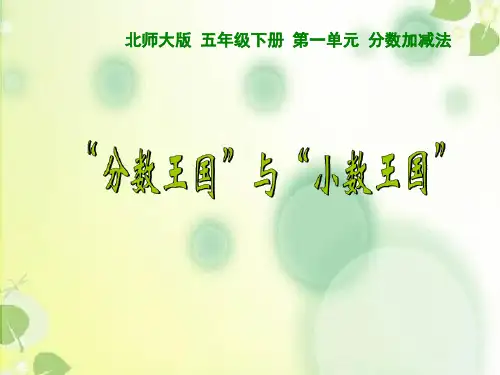 2017-2018学年新北师大版数学五年级下册《“分数王国”与“小数王国”》ppt课件2