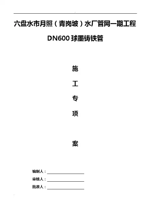 承插式球墨铸铁管安装施工方案