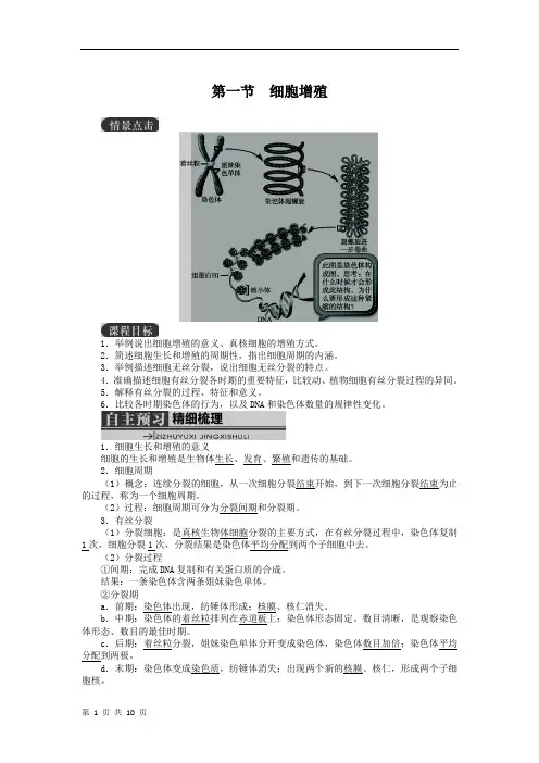 5.1细胞增殖 学案(苏教版必修1)