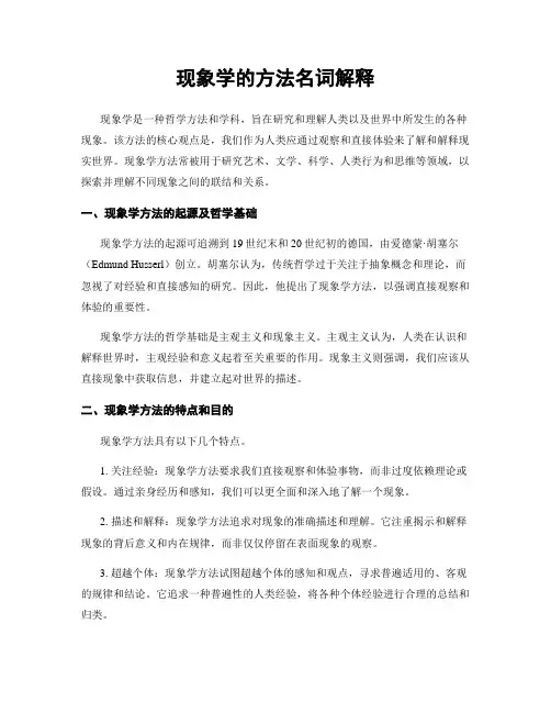现象学的方法名词解释