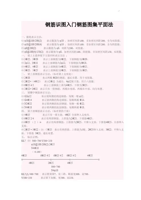 钢筋识图入门基础钢筋图集平面法