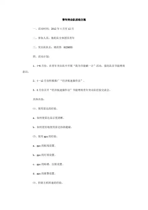 青年突击队活动方案