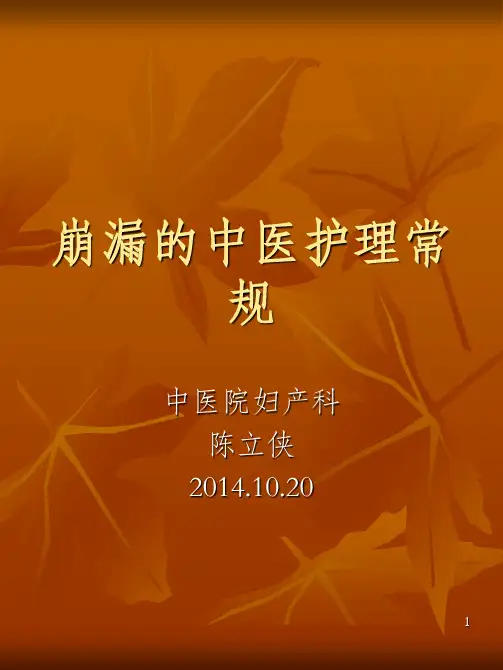 崩漏中医护理常规PPT课件
