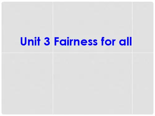 高中英语 Unit 3 Fairness for allReading课件 新人教