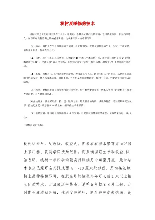 桃树夏季修剪技术