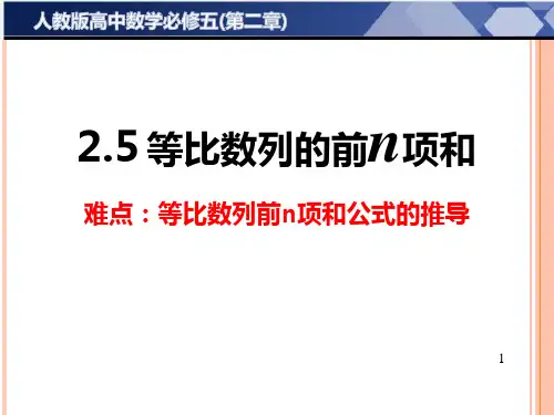 高中数学人教A版必修5第二章2.5 等比数列的前n项和课件(共11张PPT)