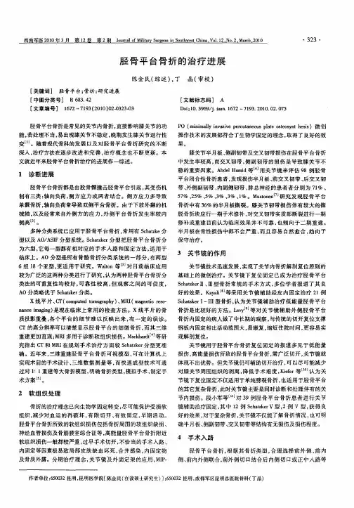胫骨平台骨折的治疗进展
