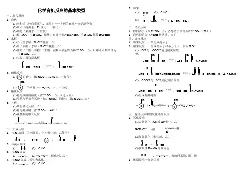 有机反应的基本类型归纳